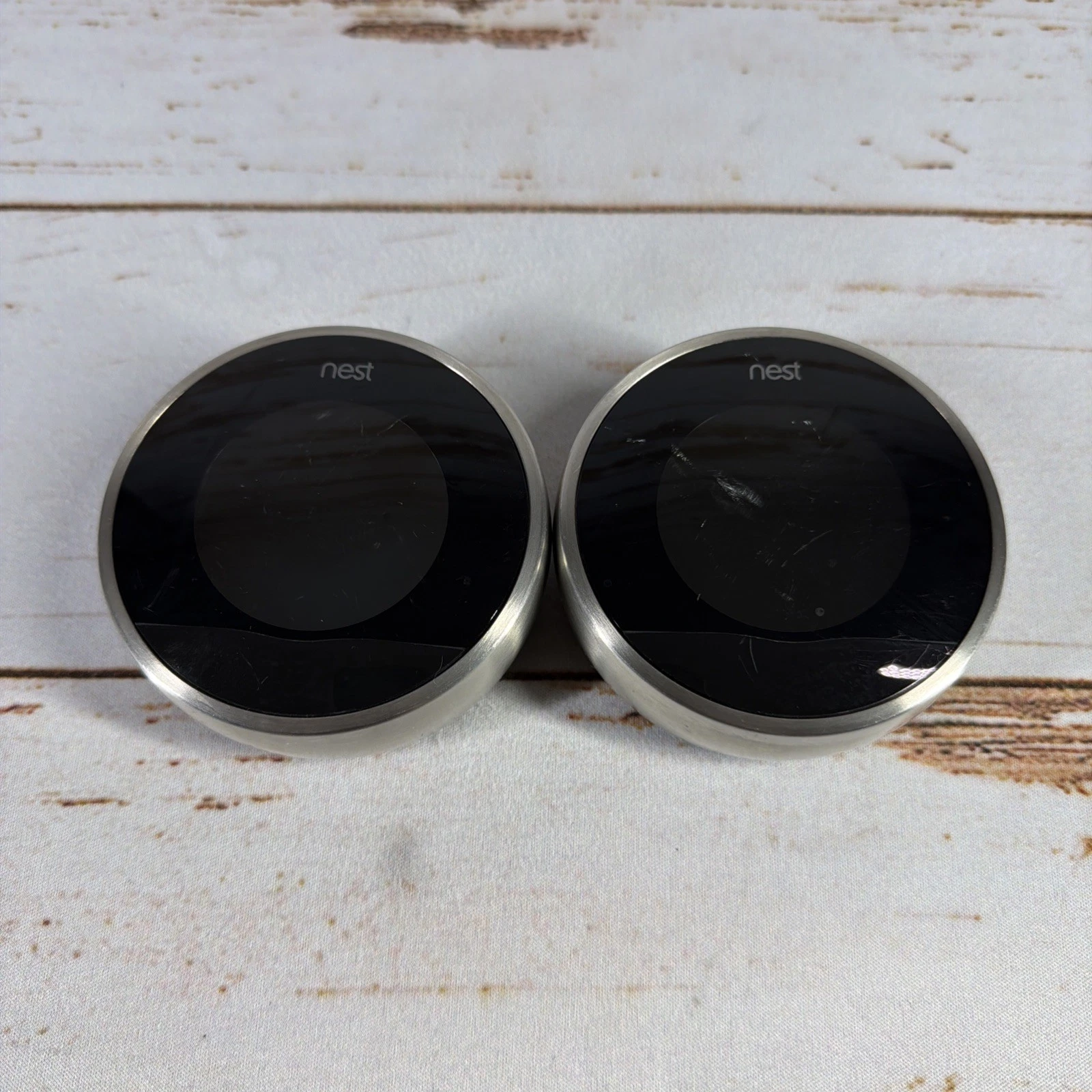 Lot of (2) Nest Learning Thermostat 2nd Gen Silver 02A Programmable – Used