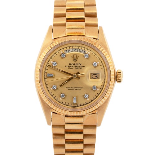 VINTAGE 1969 Rolex Day-Date President Champagne DIAMOND 36mm Yellow Gold 1803