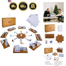 Mexican Train Dominoes Set with 8 Holders, Do...