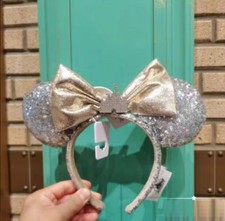 Minnie Ears Sequins Bow Castle Jewel Silver Disney Parks Mickey Mouse Headband