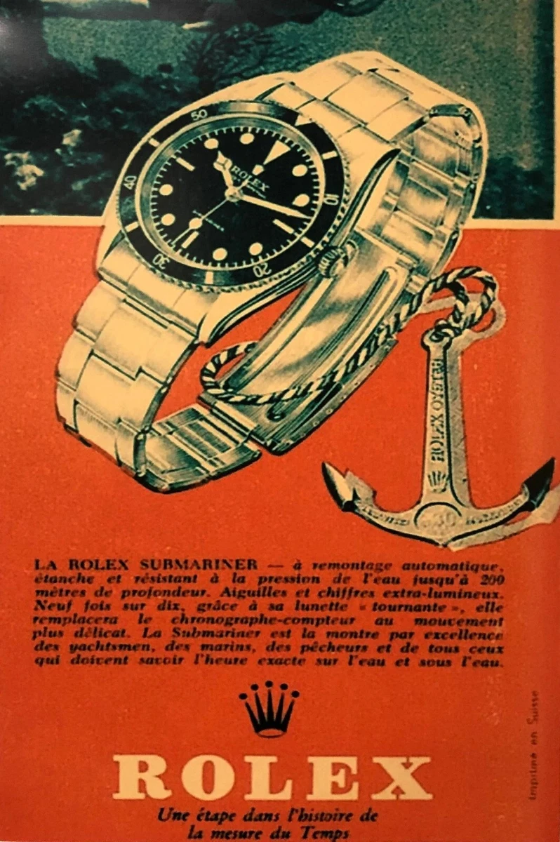 Rolex Submariner REPRINT vintage ad 11x16 Poster Luxury wall art |