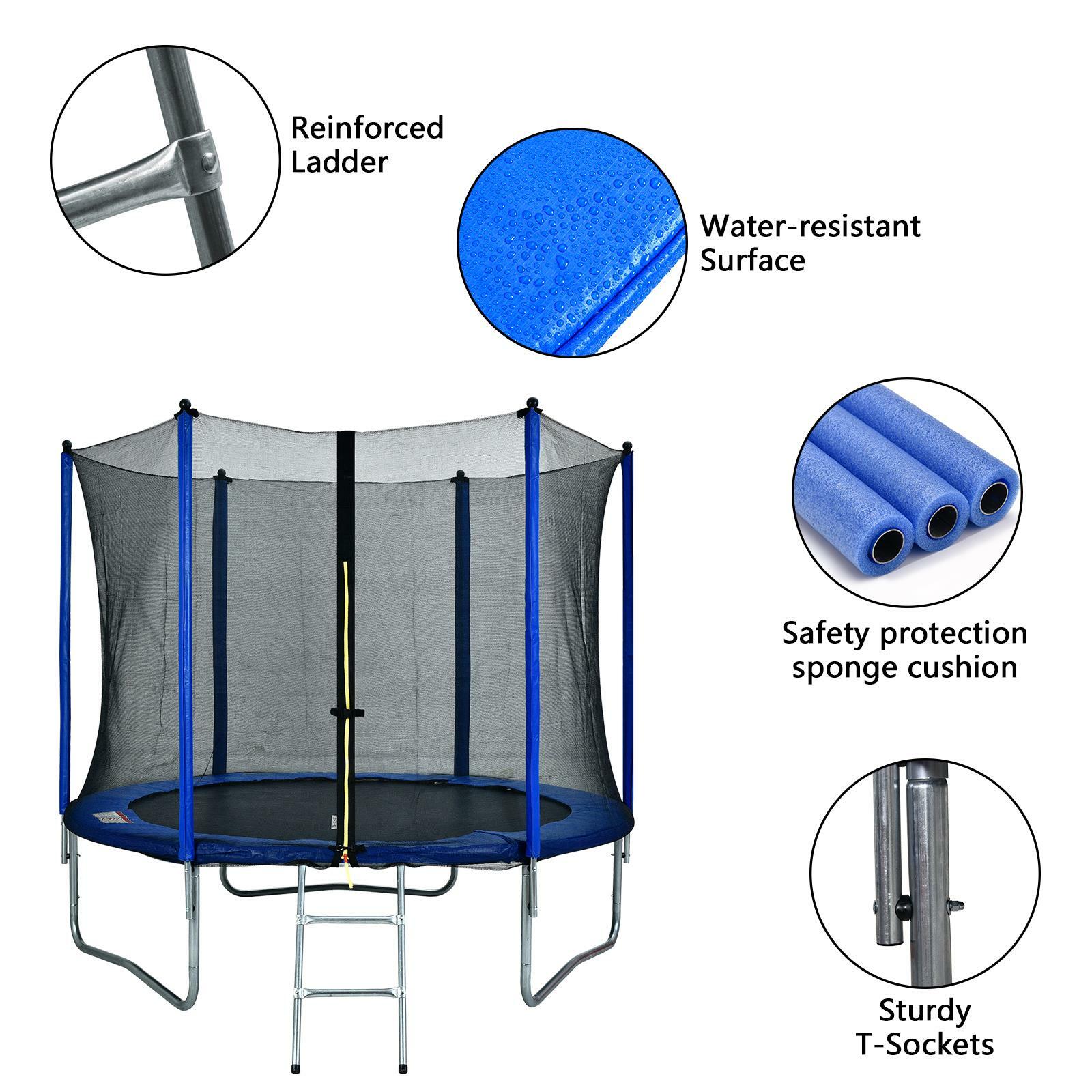 efficiëntie Cokes Vergelijking Blue 8FT Trampoline Play Exercise Jumping Bed Round W/Safety Enclosure Net Pad | eBay efficiëntie Cokes Vergelijking Blue 8FT Trampoline Play Exercise Jumping Bed Round W/Safety Enclosure Net Pad | eBay