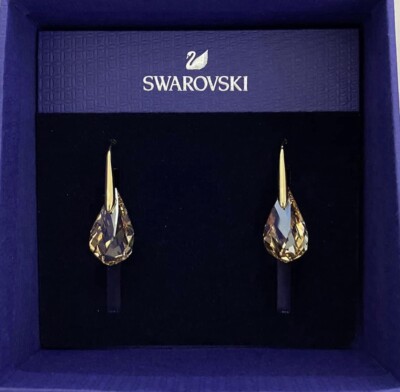 STUNNING, Authentic Swarovski Energic Golden Shadow Earrings, 5195920. BNIB.