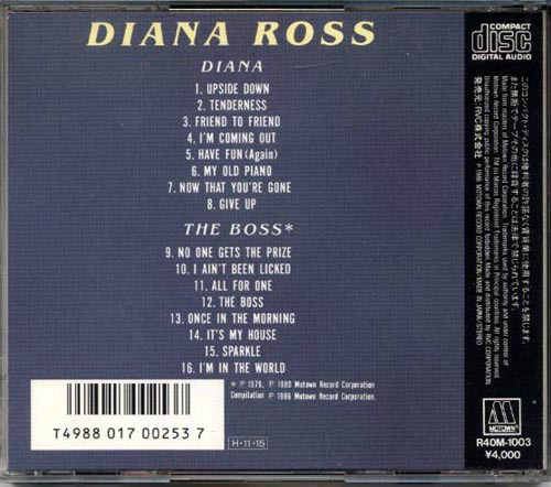 DIANA ROSS Diana/The Boss JAPAN 2in1 CD 1986 1st Press R40M-1003