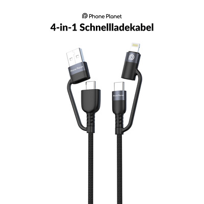 Phone Planet 4in1 Multi Schnell-Ladekabel USB Typ-C Micro USB A C Liightning