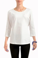 Hugo Boss Women's "Emmina_GSU" White 3/4 Sleeve Blouse Top US M IT 42