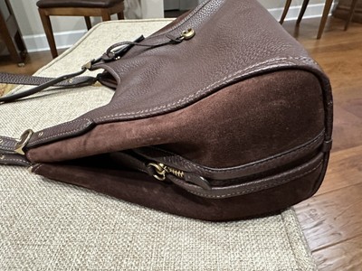 lori mixed leather and suede shoulder bag