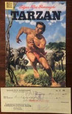 Edgar Rice Burroughs Autograph cheque + Tarzan photo