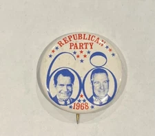 1968 Nixon & Agnew President Pin Campaign Button Political Pinback Election