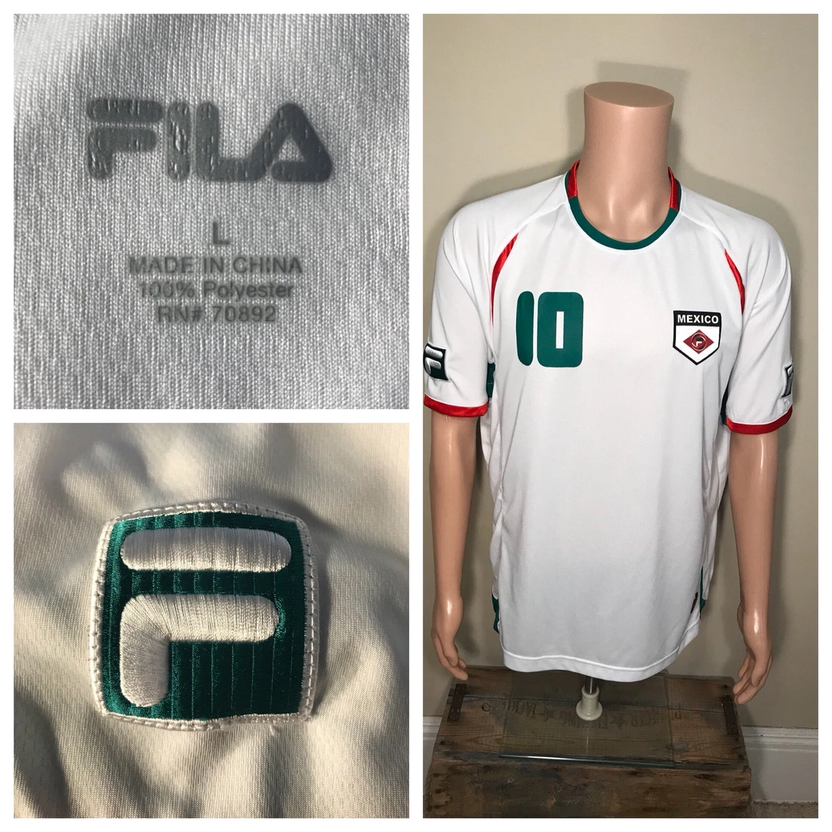 Fila Brand Mexico 10 National Soccer Jersey Size Mens large futbol Dos Santos