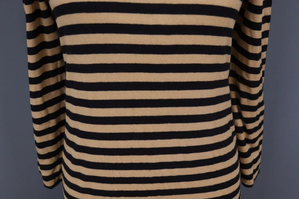 Vestido ceñido al cuerpo de lana a rayas marrón SONIA by SONIA RYKIEL talla M Foto 3 de 4