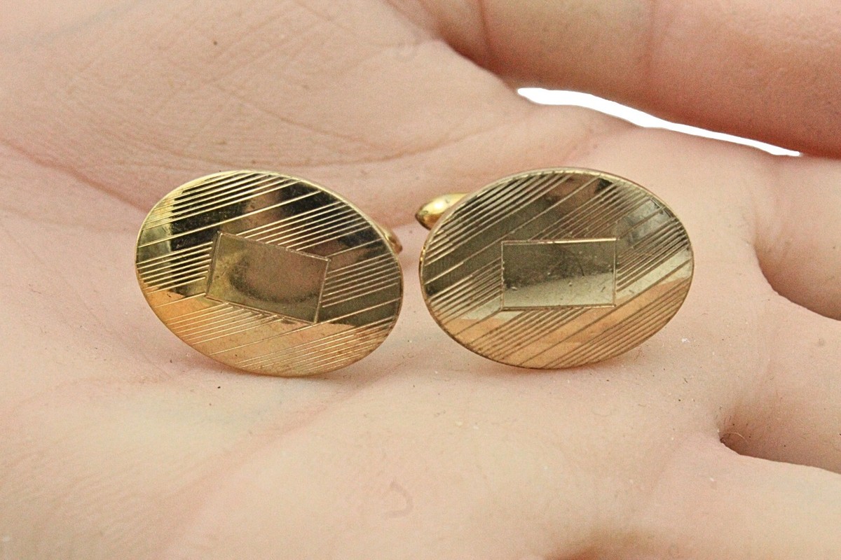 Antique Art Deco Signed A&Z 12K Gold Filled Textured Cufflinks | eBay