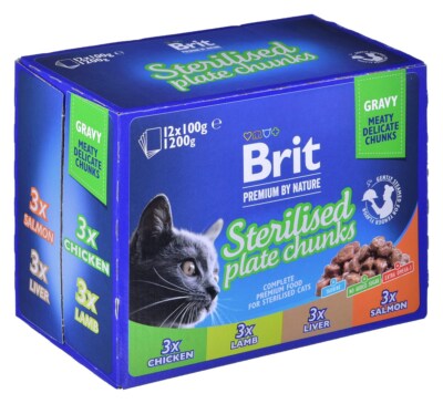 8595602548514 BRIT Premium Cat Sterilised Plate - Nassfutter für Katzen - 12x100