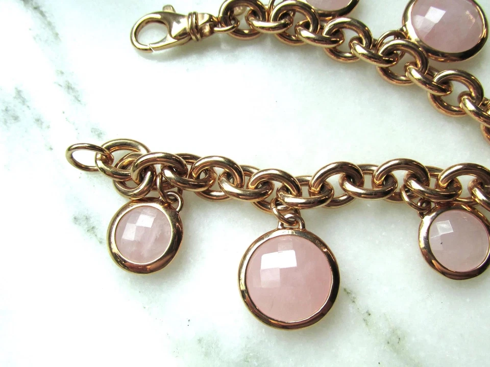 Pulsera de cadena vintage de cuarzo rosa bronce Milor Italia ETC10245 Foto 3 de 4