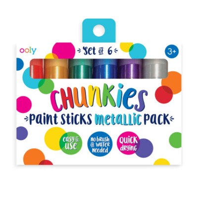 Ooly Chunkie Paint Stick/6 Kids Crayons  Metallic Age3+ 04396