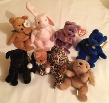 Job Lot TY Beanie Babies & Bears. Retired with Tags inc Hoppity & Spunky Beanies