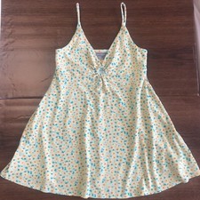URBAN OUTFITTERS Women’s Blue/Yellow Summer Floral Print Mini Sundress Size M