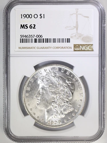 1900 O Morgan Silver Dollar $1 NGC MS62 Blast White Great Eye Appeal
