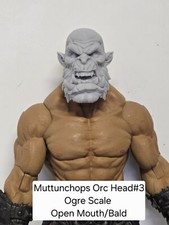 3d Printed MUTTONCHOPS ORC 3 OGRE SIZE Headsculpt For Mythic Legions 1 12