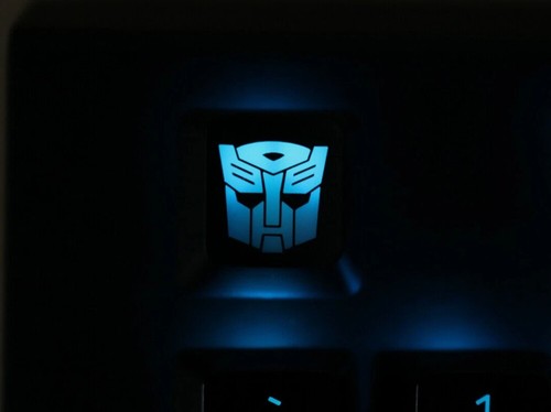 Transformers Autobots & Decepticons Logo Black Backlit ABS OEM Profile Keycaps - Picture 3 of 6