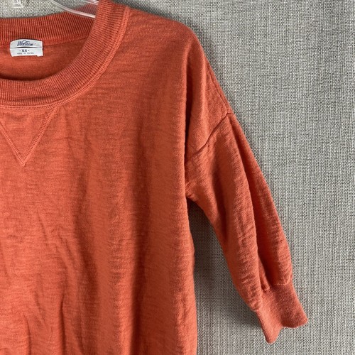 Wallace Sweater Womens XS Orange 3/4 Sleeve Knit Pullover Cotton Wool Ladies - Picture 3 of 6