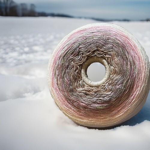 530g Cake Yarn Ombre Mercerized Cotton Grey Pink ApricotPurple Beige 2500 Meters - Picture 4 of 7