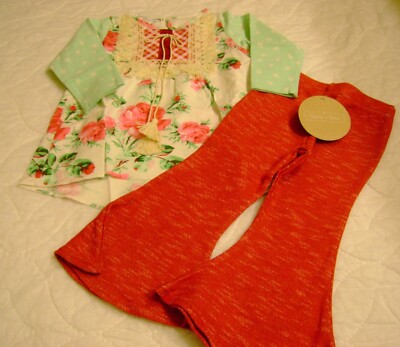 Peaches N Cream Peppermint Rose Set Outfit Size 18m 18 Christmas NEW Boutique