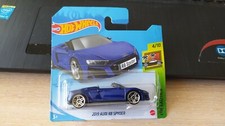 HOT WHEELS 2021 - SCHEDA CORTA BLU AUDI R8 SPYDER 2019 1/64 CIRCA *NUOVA*