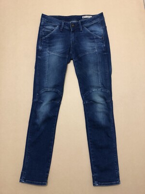 G Star Raw Womens Jeans Size 27 / 28 New Elva 3d Slim Tapered Dark Denim Blue