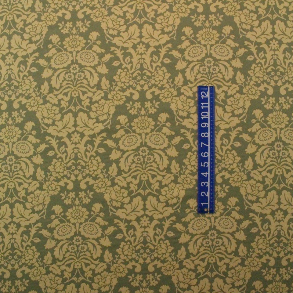 DESIGNER FLORAL GOLD SAGE GREEN JACQUARD UPHOLSTERY MULTIUSE FABRIC BY YARD 56"W - Image 3 of 4