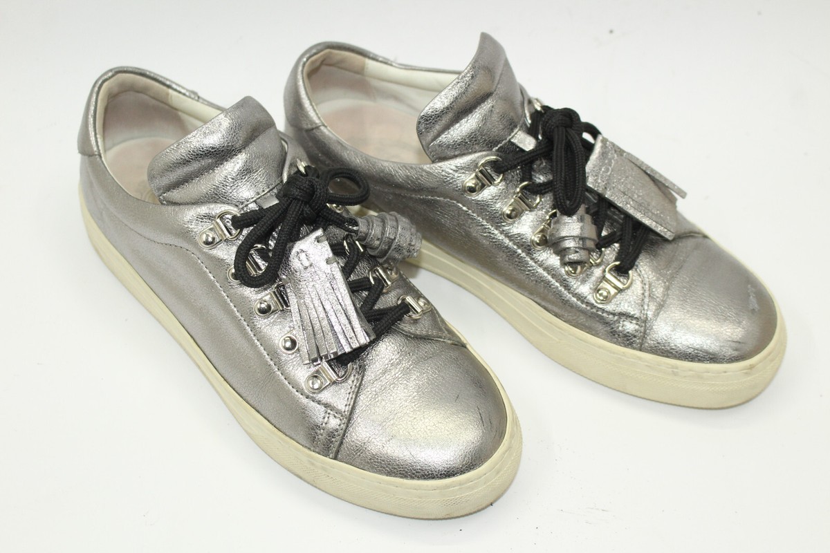 TOD'S women shoes sz 8.5 Europe 39 silver leather S9122 | eBay