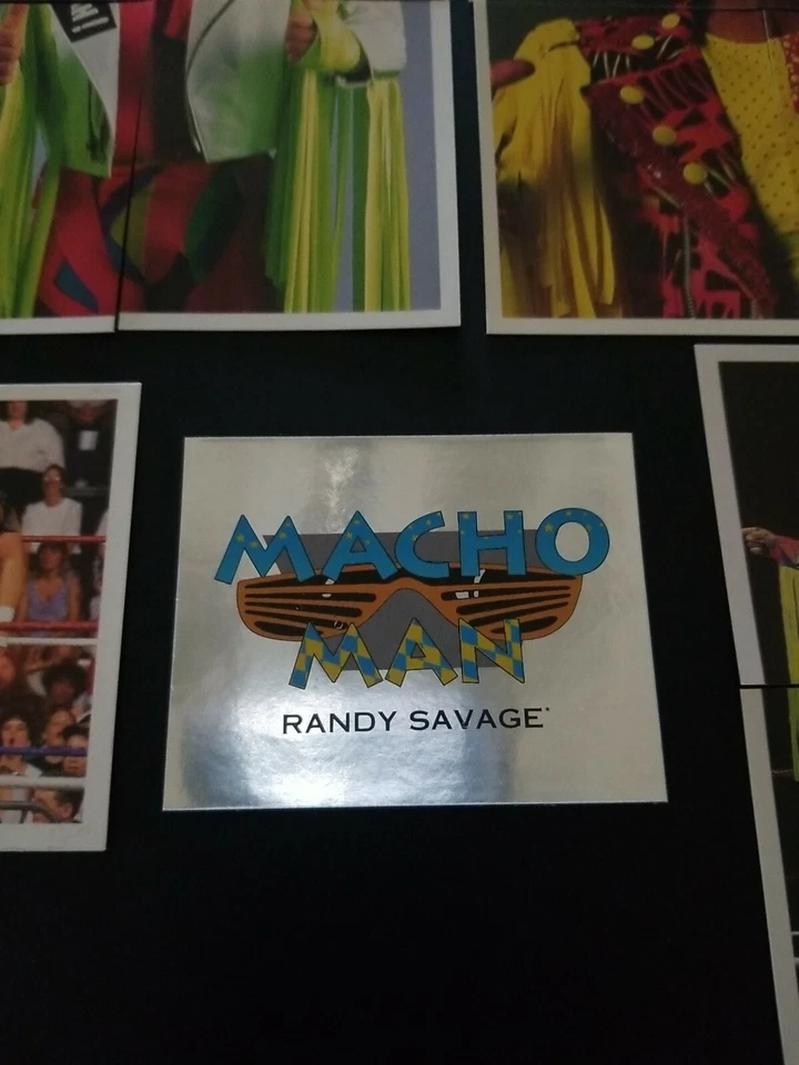 Lote de 13 pegatinas WWF Merlín 1992 Macho Man Randy Savage WWE WCW NUEVO CON ETIQUETAS ICW LJN RARO Foto 3 de 4