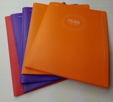 Mead 2 Pocket Pronged Portfolio Folders Variety of Colors Lot of 5