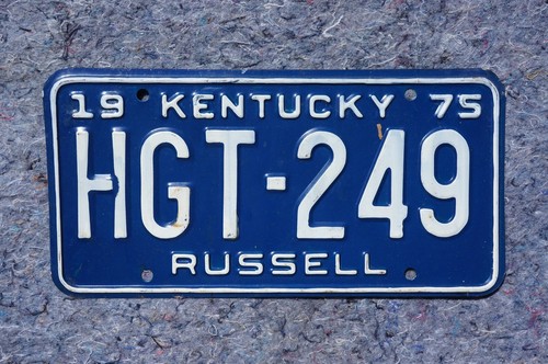 1975 RUSSELL County KENTUCKY License Plate
