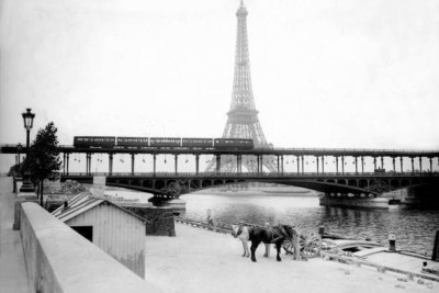 The pont de Bir Hakeim and the Eiffel Tower Paris 1908 4x6 Photo