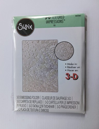 Sizzix 3-D Textured Impressions Embossing Folder - Doily - NEW