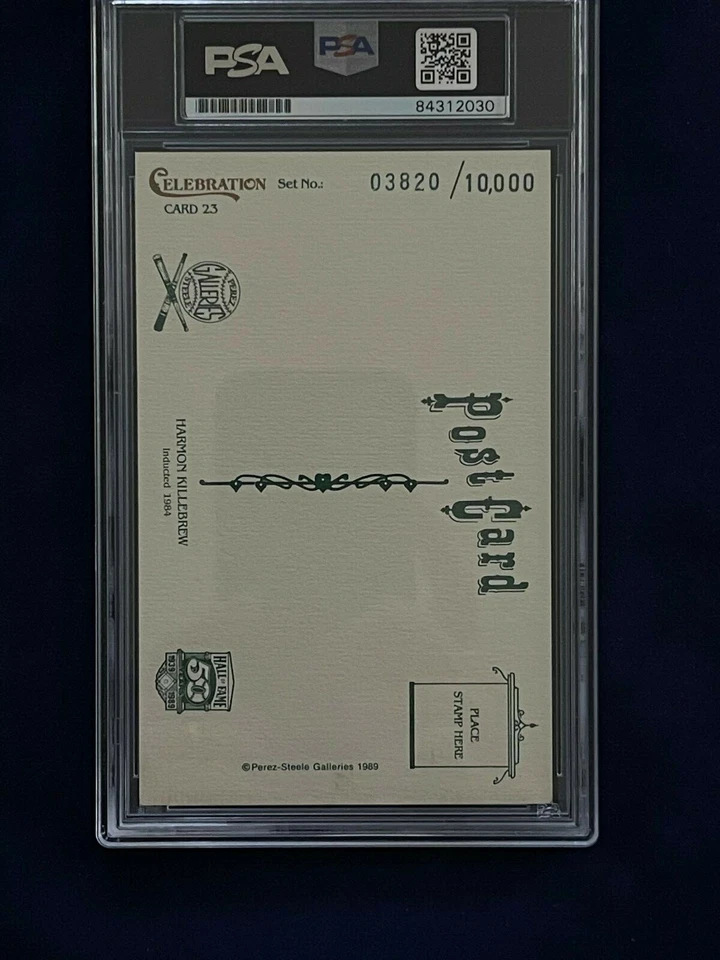 Harmon Killebrew Autographed Perez-Steele 1989 Postcard Twins PSA/DNA Cert - Image 3 of 3