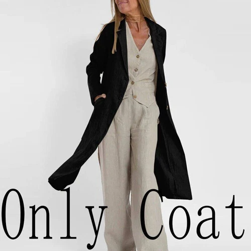 Women's suit jacket vest/top+pants new patchwork cotton linen casual set - Bild 34 von 34