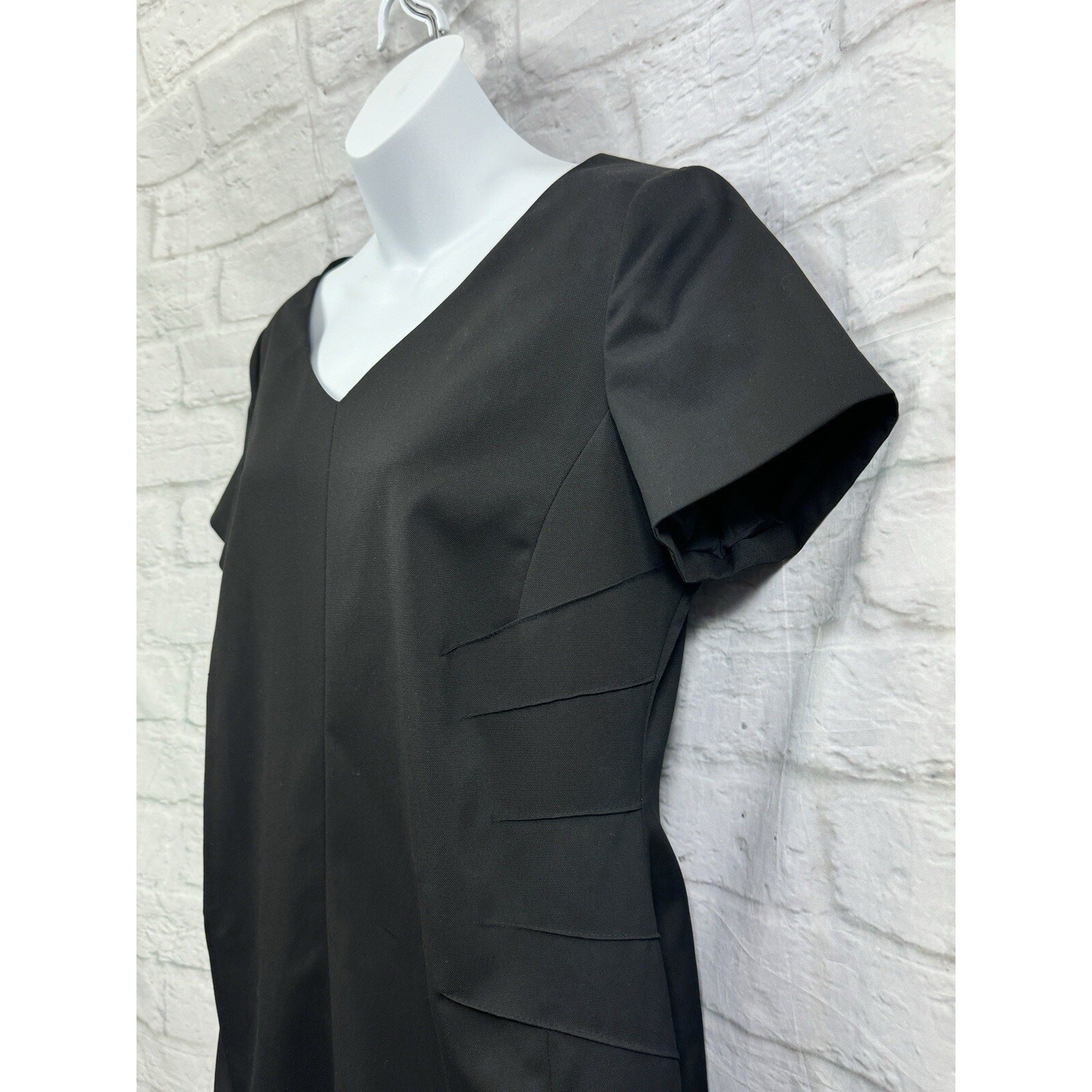 Brook Taverner Black Portia Pencil Dress Size 14 R Dark Academia Career BNWT thumbnail 6