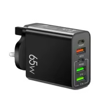 65W Quick Charger UK Plug Fast Wall Charger Power Adapter 5 Port USB-C PD Type C