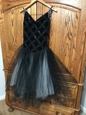 Ice figure skating practice test dress ballet dance velvet black Girls Large