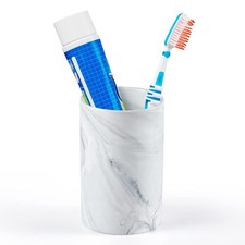 Bathroom Tumbler Cup, Ceramic Toothbrush Holder Stand for Mouthwash Rinsing, ...