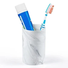 Bathroom Tumbler Cup, Ceramic Toothbrush Holder Stand for Mouthwash Rinsing, ...