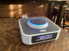 iHome iAVS1 Bedside Clock Speaker with Amazon Echo Dot Second Generation White