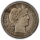 1895-S 50c Silver Barber Half Dollar - Original VF/XF Key Date Coin - SKU-B5439