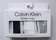 Calvin Klein Women's Modern Logo Low Rise Thong 3-Pack Dm3 Multi Small NWT