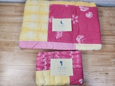 Pottery Barn Kids Tie Dye Toddler Quilt 50x36 W/ 1 Sham Pink Patchwork NOS
