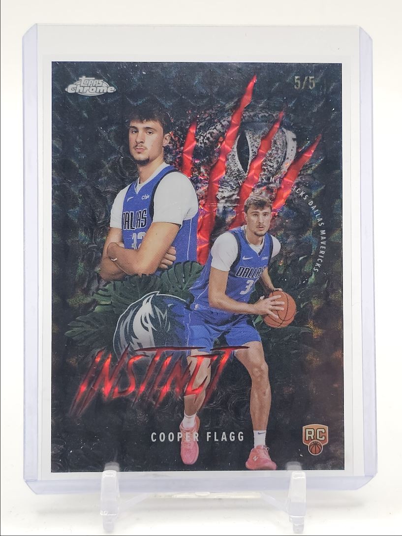 COOPER FLAGG 2025-26 TOPPS CHROME INSTINCT ROOKIE RED GEOMETRIC RC 5/5 Q3325