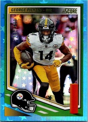2025 George Pickens Score #180 Blue Stars /499 SP Steelers Dallas