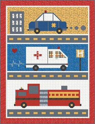 Save the Day Boxed Kit includes pattern and fabric for quilt top and binding. Ba